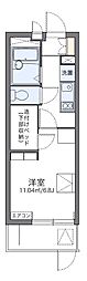 レオパレスウィステリア3 1Kの間取図画像