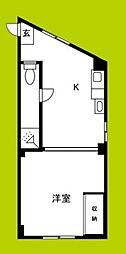 勘助ビル 1DKの間取図画像