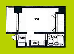 ヴェスタ天神橋 ワンルームの間取図画像