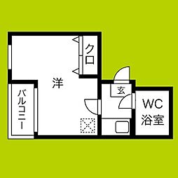 デイズ桜川2 1Kの間取図画像