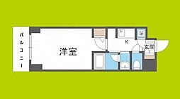 QCフラット北堀江 1Kの間取図画像