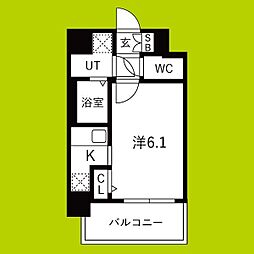 大阪市港区八幡屋2丁目マンション 1Kの間取図画像