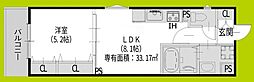 クリエオーレ千本南 1LDKの間取図画像