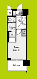 エスリード リュミエール大阪 1Kの間取図画像