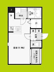 ハーモニーテラス赤川 ワンルームの間取図画像