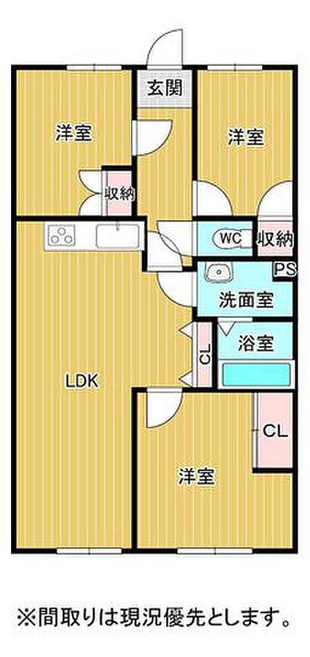 3LDKの間取りです。