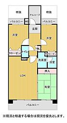 デュプレックス大里西 3LDKの間取図画像