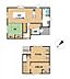 間取り：【間取図】1階1部屋、2階2部屋の3LDK住宅です。嬉しい対面キッチンと、2階にもトイレがあり便利です。