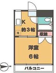 桂ビル1 1Kの間取図画像
