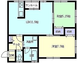 スプリングフラッツ 2LDKの間取図画像