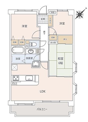 間取り グリーンピア松戸 5階/501号室