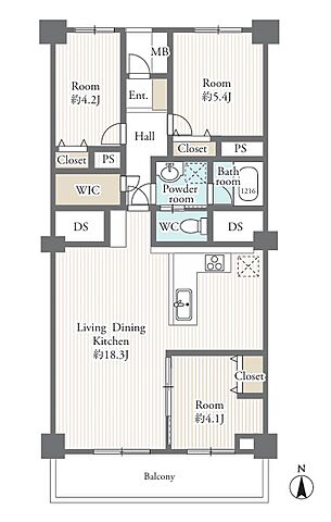 間取り 千葉ガーデンタウンC棟 8階/-