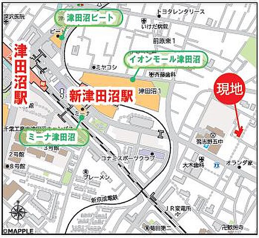 地図 ロイヤルプラザ津田沼 3階/304号室