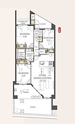 レクセルガーデン鎌ヶ谷ビューステージ 3LDKの間取図画像