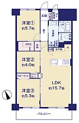 ウェルフェアグリーン船橋 3LDKの間取図画像