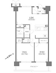 ルネ調布国領モア・クレスト 2LDKの間取図画像