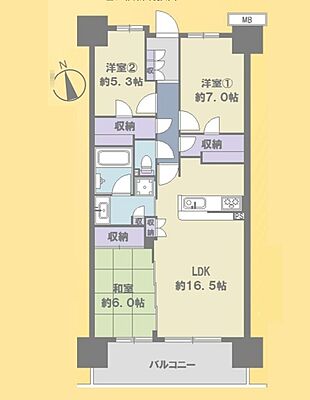 間取り ユトリシア五番街 3階/317号室