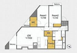 キングヒルズ白山 2LDKの間取図画像