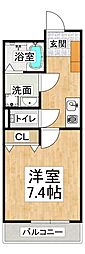 神戸アスタカレッジハイツ 1Kの間取図画像