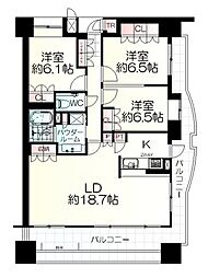 サンデュエル岩沼駅前ザ・タワー 3LDKの間取図画像