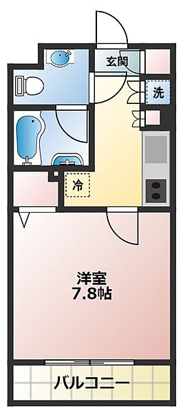 ヴィルヌーブ 302｜神奈川県川崎市中原区木月4丁目(賃貸マンション1K・3階・25.42㎡)の写真 その2