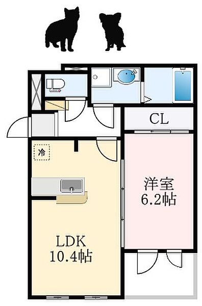 大阪府大阪狭山市東池尻2丁目(賃貸アパート1LDK・2階・40.14㎡)の写真 その2