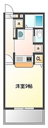 クラウンズワン箱崎 1Kの間取図画像
