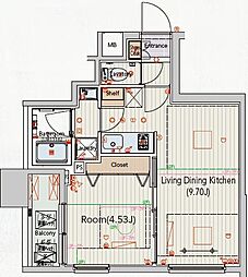 ビバリーホームズ東尾久 1LDKの間取図画像