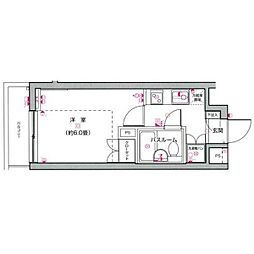 ビバリーホームズ東麻布 1Kの間取図画像