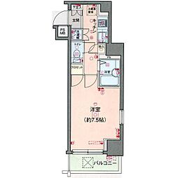 パレ・ホームズ武蔵小山 1Kの間取図画像