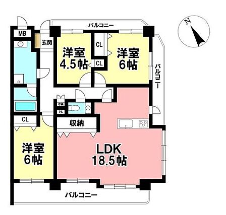3LDK 間取り