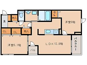 K’ｓコート奈良ウエスト 305 ｜ 奈良県奈良市神殿町348（賃貸マンション2LDK・3階・56.89㎡） その2