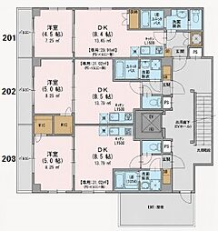 カンファタブル緑が丘 1DKの間取図画像