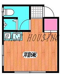 京王線 笹塚駅 徒歩14分の賃貸アパート 2階ワンルームの間取り