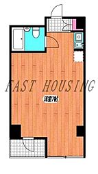 都営新宿線 曙橋駅 徒歩3分の賃貸マンション 2階ワンルームの間取り