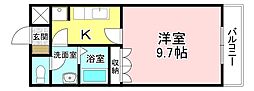 プランドールソフィア 1Kの間取図画像