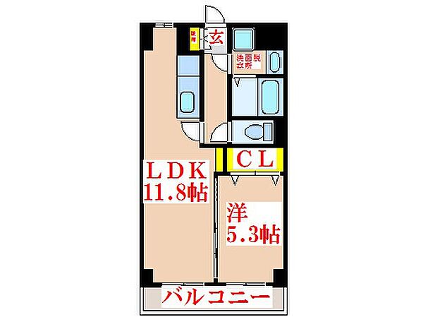 パークサイド染河 ｜鹿児島県鹿児島市樋之口町(賃貸マンション1LDK・8階・39.55㎡)の写真 その2