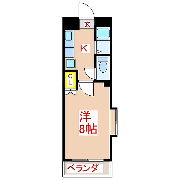 エクセル新屋敷 ｜鹿児島県鹿児島市新屋敷町(賃貸マンション1K・4階・24.80㎡)の写真 その2