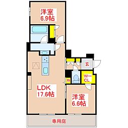 シャーメゾン春日町 2LDKの間取図画像
