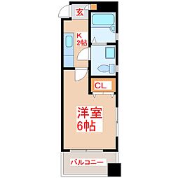 さくらヒルズ甲突町 1Kの間取図画像