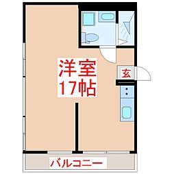 玉龍ビル ワンルームの間取図画像
