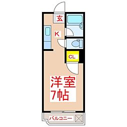 メゾンアリーナ ワンルームの間取図画像