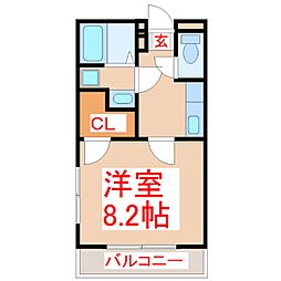 Lacimazero 1Kの間取図画像
