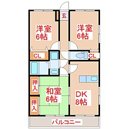 サニーコート・E 3DKの間取図画像