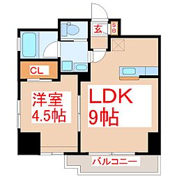 さくらヒルズ樋之口壱番館 1LDKの間取図画像