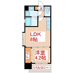 ポラリス 1LDKの間取図画像