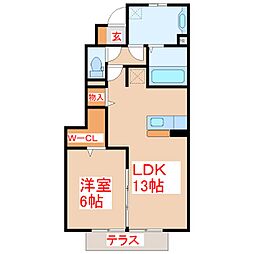 レグルス 1LDKの間取図画像