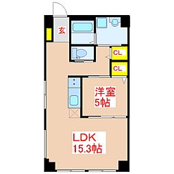 角玉会館 1LDKの間取図画像