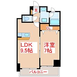 さくらヒルズマリンポート 1LDKの間取図画像