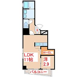 グランパルク橘館 1LDKの間取図画像
